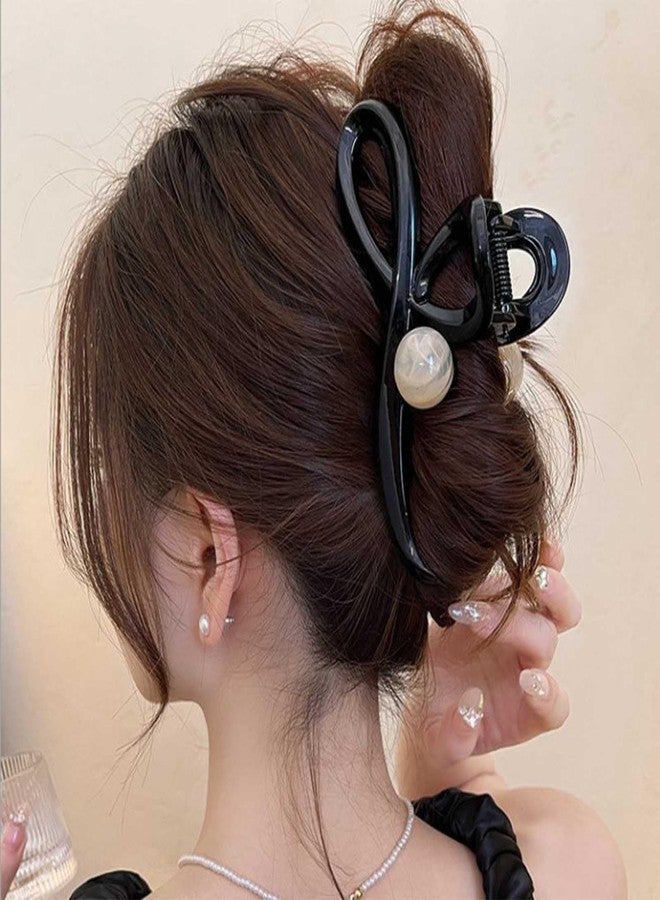 Melodio Pearl Hair Clips for Women & Girls - Non-Slip Strong Hold Claw Clips for Thick & Long Hair | Fashion Hair Accessories for Daily Use, Wedding, Party | Elegant Hair Clamps (Large Size) - Image 1