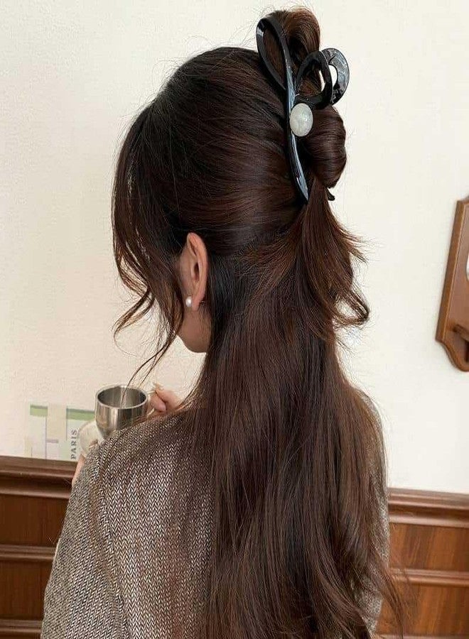 Melodio Pearl Hair Clips for Women & Girls - Non-Slip Strong Hold Claw Clips for Thick & Long Hair | Fashion Hair Accessories for Daily Use, Wedding, Party | Elegant Hair Clamps (Large Size) - Image 2