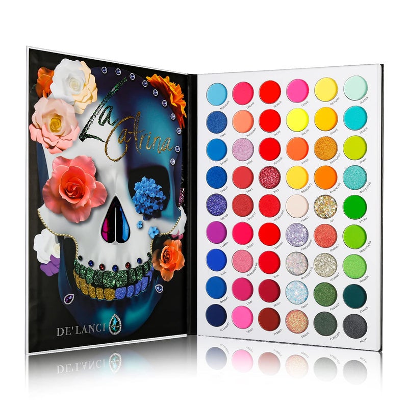 BEUSELF BEUSELF Highly Pigmented Neon Eyeshadow Palette,54 Colors Matte Shimmer Glitter Vibrant Blacklight Makeup Palettes Glow In The Dark Makeup, Blendable Waterproof Rainbow Uv Hypoallergenic Makeup Pallet 