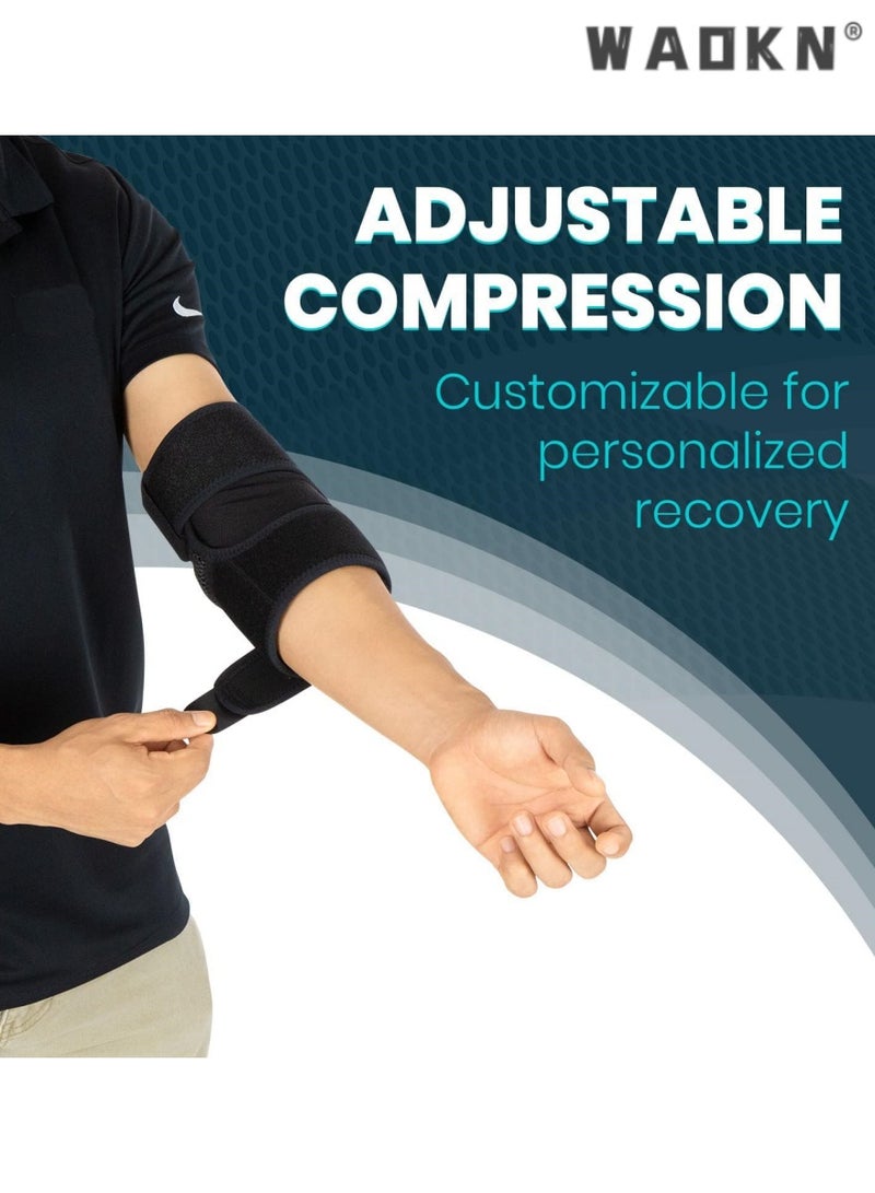 WAOKN Elbow Brace Tennis Compression Sleeve Wrap for Golfers, Bursitis, Left or Right Arm Tendonitis Support Strap for Golf, Men and Women Epicondylitis and Sports Recovery Pain Relief - Image 5