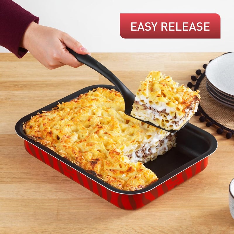 T-fal TEFAL Oven Tray | Les Spécialistes Large Set of 3 Pieces | Rectangular 41x29cm/ 37x27cm/ 31x24cm | Non-Stick | Red Bugatti | Made in France | 2 Years Warranty | J5715582 - Image 5