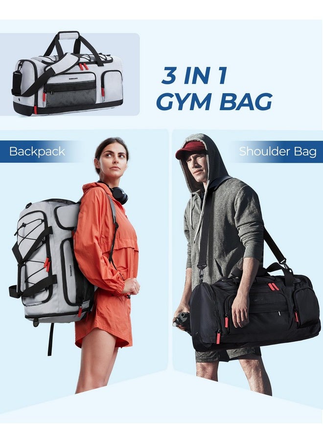 BAGSMART BAGSMART Gym Bag for Women & Men, 35L Sports Travel Duffel Bag with Shoe Compartment，Anti-Theft Carry On Weekender Bag for Airplane, Water Resistant Workout Overnight Backpack for Travel Gym,Grey  - Image 3