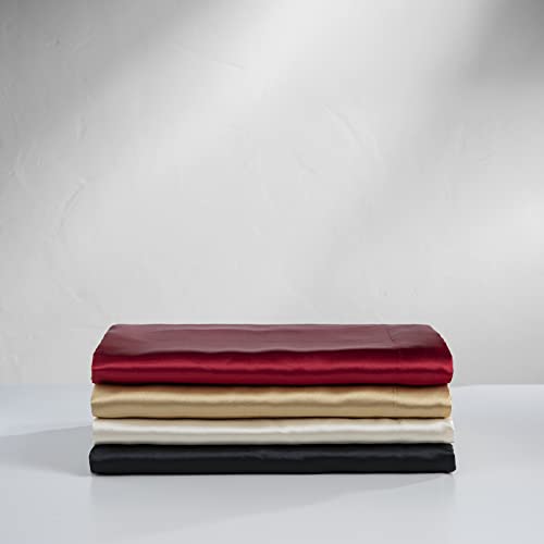 Baltic Linen طقم ملاءات ساتان فاخرة من بالتيك بحجم كال كينغ أسود 4 قطع - Image 3