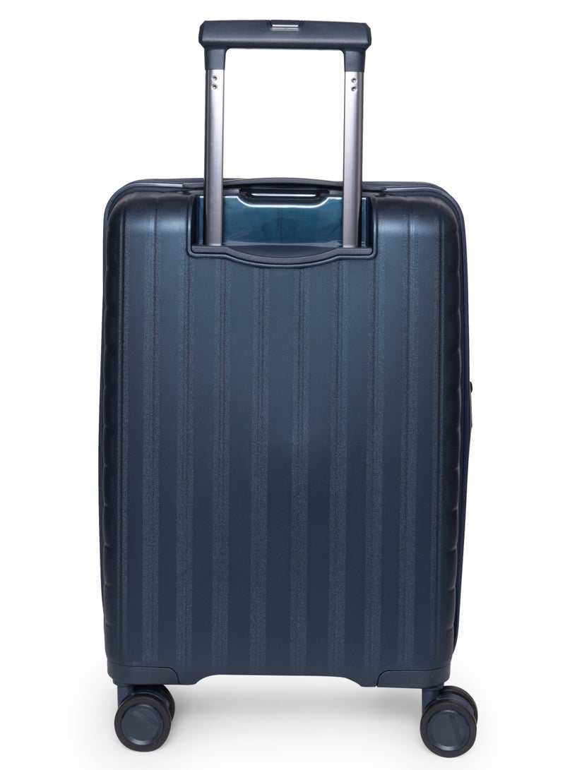 GIORDANO Giordano Titanium 20-Inch Carry-On Cabin Luggage – Front Opening Hard Shell Luggage, Laptop Compartment & USB Port, Secure Lock, Expandable Spinner Wheels, Lightweight Business Travel Luggage – Navy  - Image 4