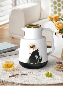 YOLO Yolo 2-Piece Plastic Coffee/Tea Vacuum Flask 1 Liter Each -Black and Biege  - Image 2