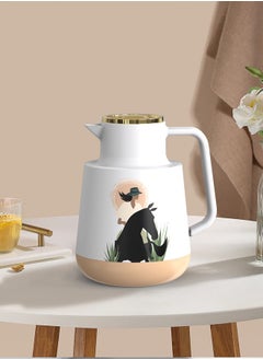 YOLO Yolo 2-Piece Plastic Coffee/Tea Vacuum Flask 1 Liter Each -Black and Biege  - Image 3