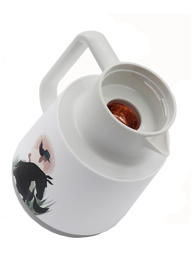 Yolo 2-Piece Plastic Coffee/Tea Vacuum Flask 1 Liter Each -Black and Biege - Image 5