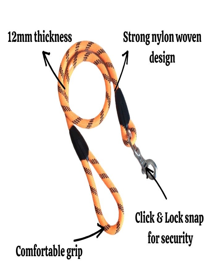 PawCloud Nylon Dog Rope Leash, Large - 48 inch (4ft), Orange - Image 2