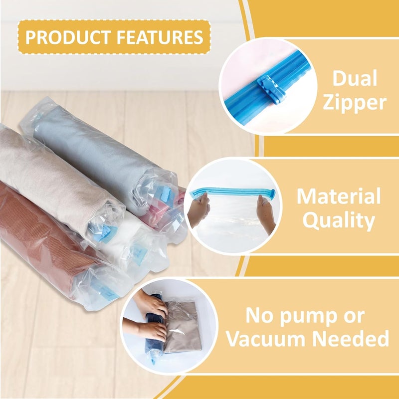 Cozy Essential 12 Travel Compression Bags Vacuum Packing, Roll Up Travel Space Saver Bags for Luggage, Cruise Ship Essentials (5 Large Roll/5 Medium Roll/2 Small Roll) - Image 4