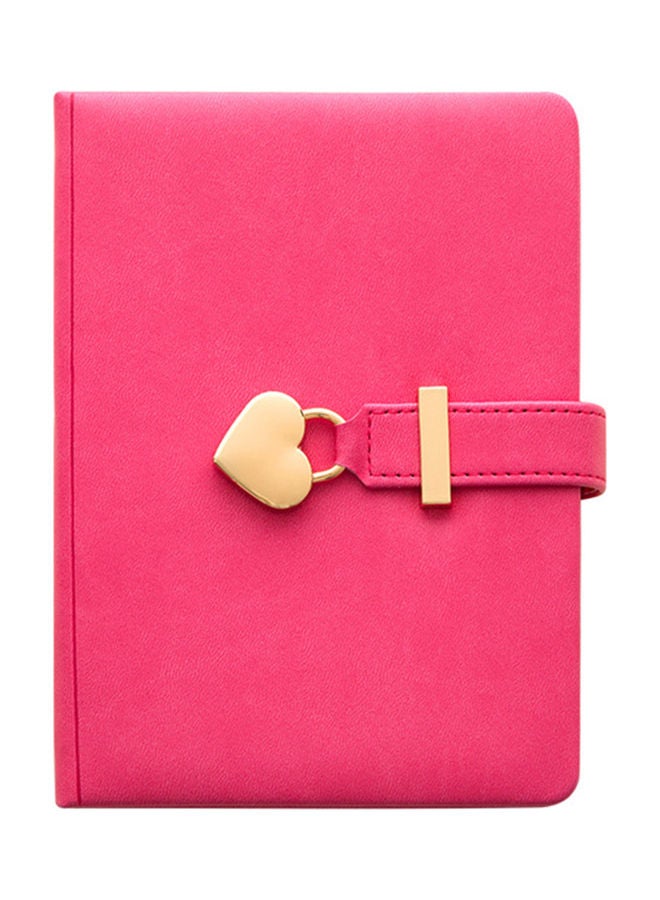 NIBEMINENT Heart Shaped Lock Notebook Pink
