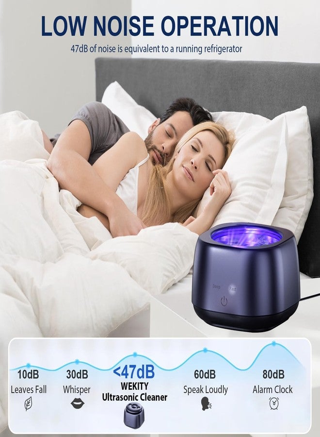 Wekity Ultrasonic Retainer Cleaner, 48kHz Ultrasonic Denture Cleaner with 2 Modes, 250ML Dental Cleaning Pod with Light for Dentures, Mouth Guards, Braces, Toothbrush Heads, Jewelry (Blue - Image 5