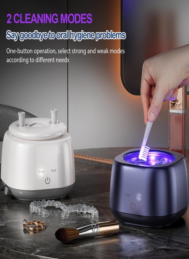 Wekity Ultrasonic Retainer Cleaner, 48kHz Ultrasonic Denture Cleaner with 2 Modes, 250ML Dental Cleaning Pod with Light for Dentures, Mouth Guards, Braces, Toothbrush Heads, Jewelry (Blue - Image 4