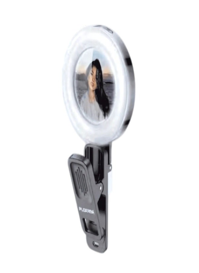Selfie Light, Mini Ring Light, Small Clip On Ring Light, Portable LED Light for Phone, 3-Level Adjustable Brightness Selfie Light for Phone Selfies, iPad, Laptop, Photography
