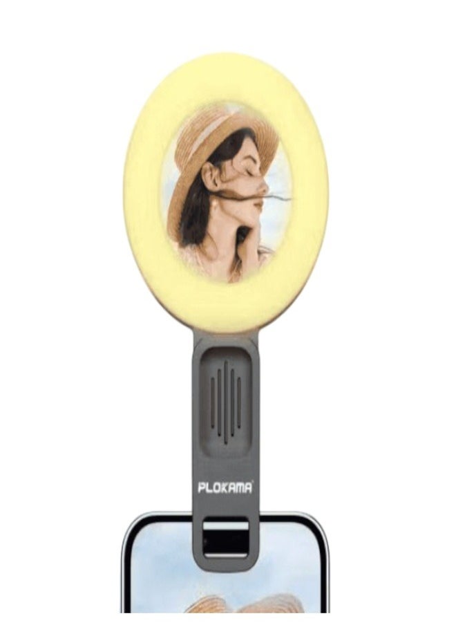 Selfie Light, Mini Ring Light, Small Clip On Ring Light, Portable LED Light for Phone, 3-Level Adjustable Brightness Selfie Light for Phone Selfies, iPad, Laptop, Photography