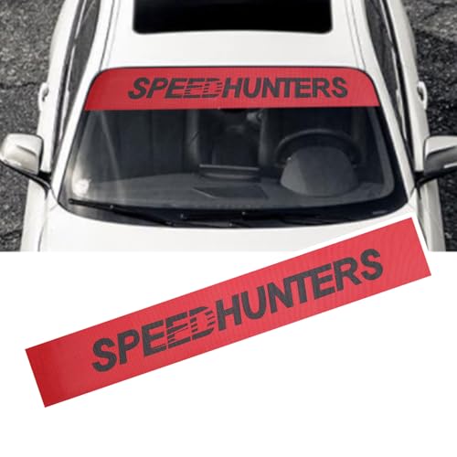 LANZMYAN Front Windshield Decal Vinyl Front Shade Sun Visor Strip Sport Racing Decoration StickerRed BackgroundSpeedhunters - Image 1