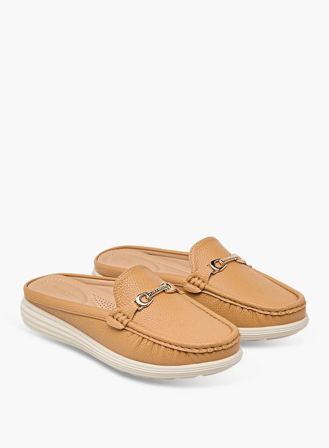 Flora Bella By Shoexpress Metal Accent Slip-On Mules