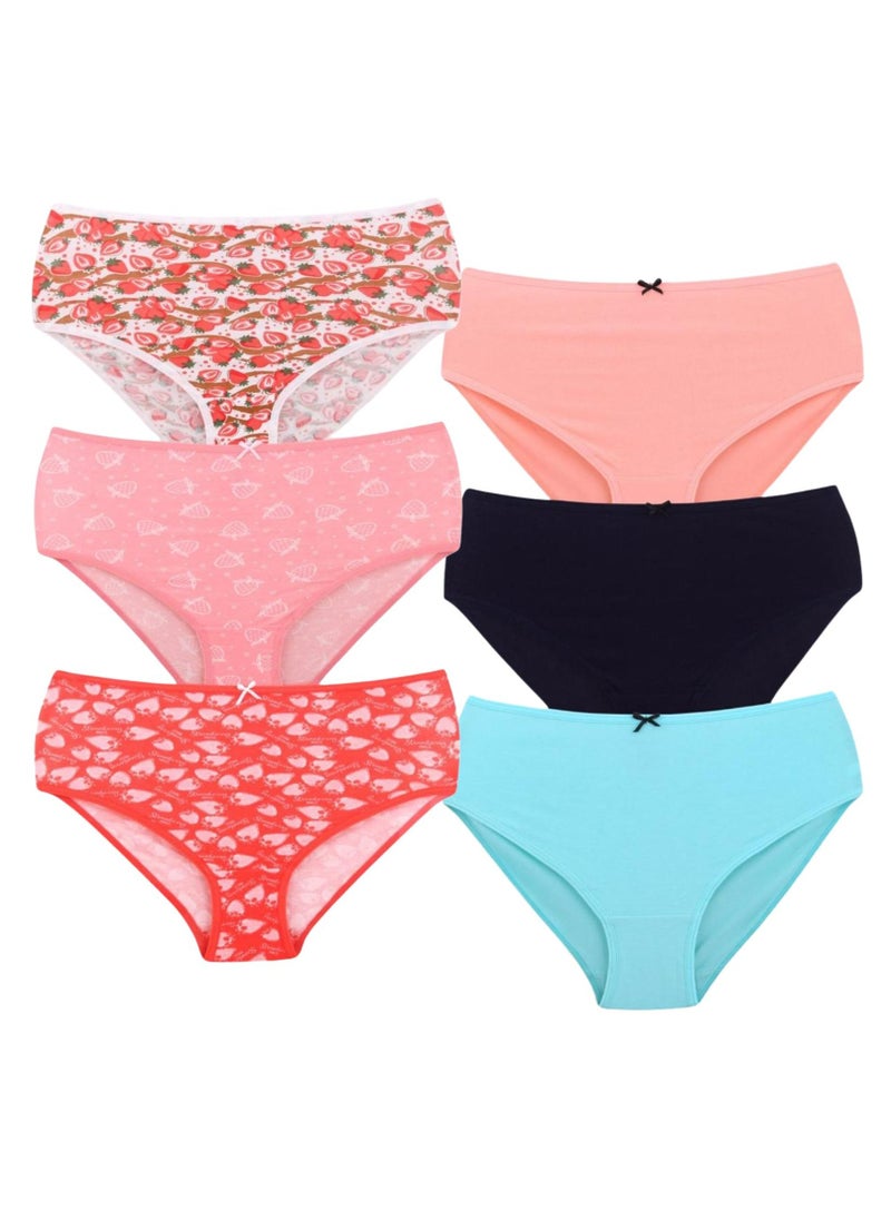 Kalia Pack of 6 Fleur Cotton Brief Panties Underwear for Women  - Image 2