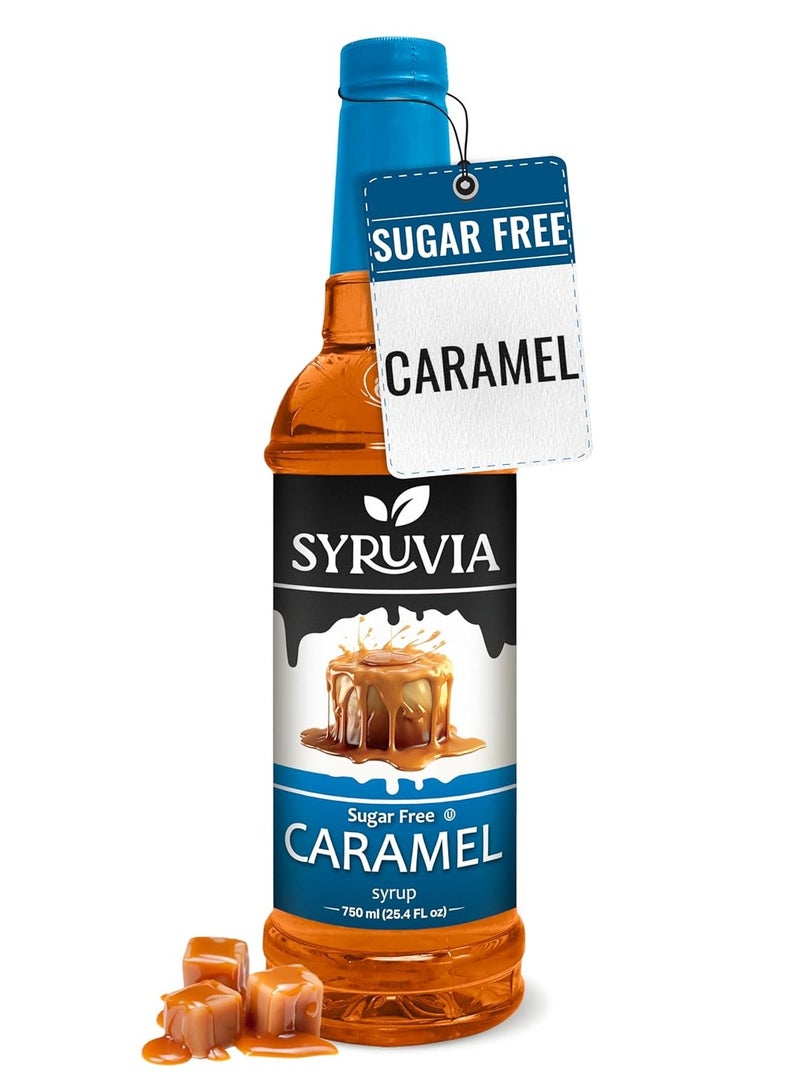 Syruvia Syruvia Sugar Free Caramel Syrup for Coffee 750ml Caramel Flavoring Syrup  - Image 1