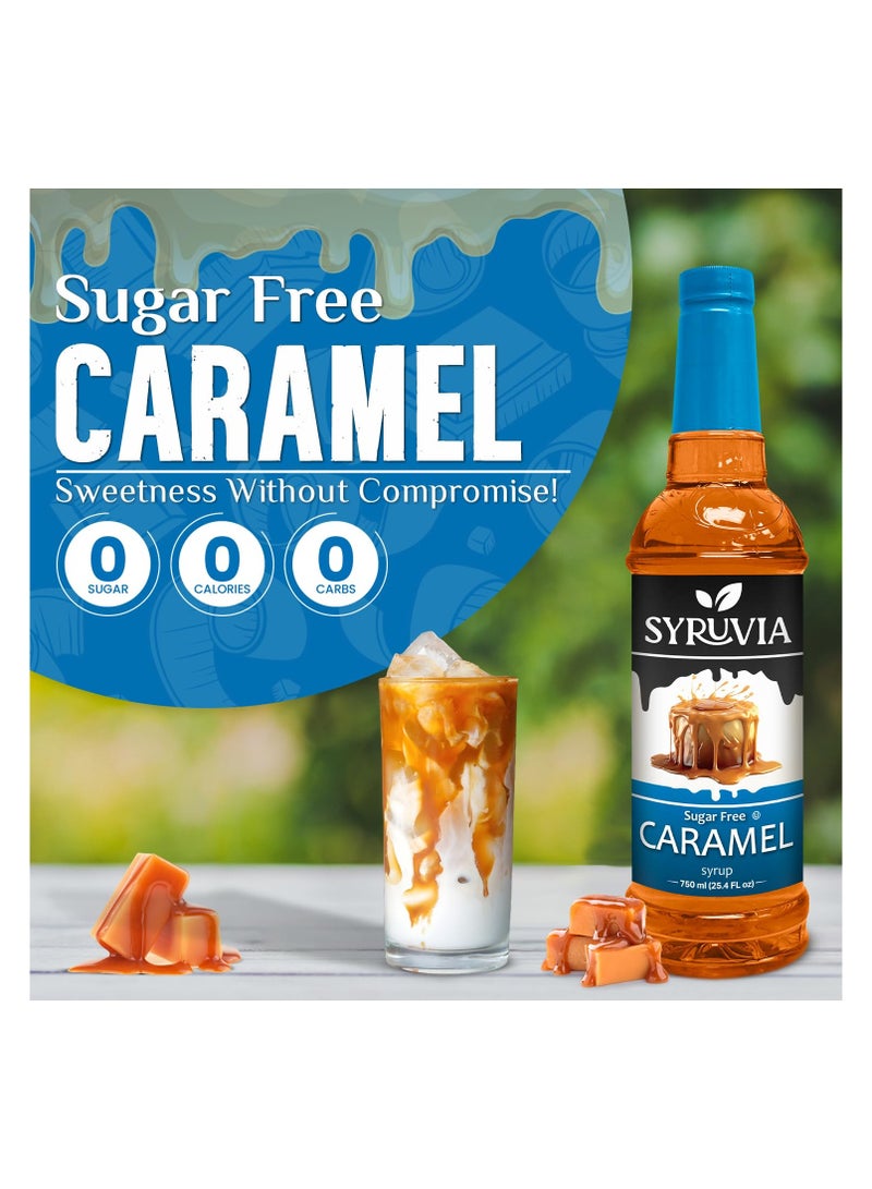Syruvia Syruvia Sugar Free Caramel Syrup for Coffee 750ml Caramel Flavoring Syrup  - Image 3