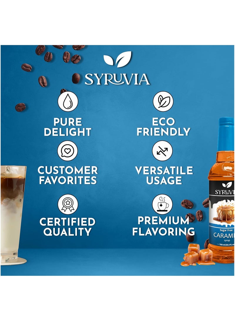Syruvia Syruvia Sugar Free Caramel Syrup for Coffee 750ml Caramel Flavoring Syrup  - Image 5