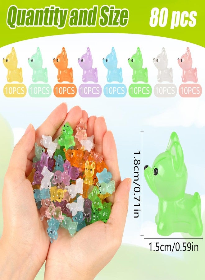 EVERMARKET 80 PCS Tiny Dogs for Crafts Luminous Mini Resin Puppy Dogs Dollhouse Miniatures Mini Animals for Car Fairy Garden Micro Landscaping Plant Decoration (French Bulldog) - Image 2