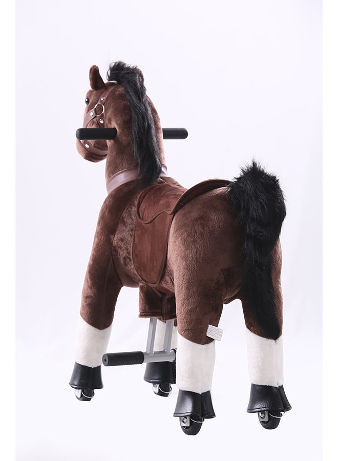 Dark Brown Horse Pony Rideamal Ride-On Cycle Toy For Kids – Mechanical Plush Ride-On With Handlebar Steering, No Battery, Indoor & Outdoor Use, Age 3+ - Image 2