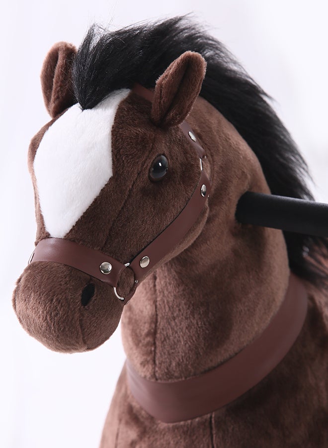Dark Brown Horse Pony Rideamal Ride-On Cycle Toy For Kids – Mechanical Plush Ride-On With Handlebar Steering, No Battery, Indoor & Outdoor Use, Age 3+ - Image 3