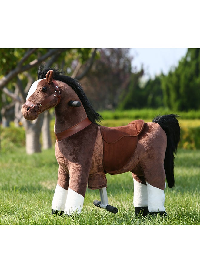 Dark Brown Horse Pony Rideamal Ride-On Cycle Toy For Kids – Mechanical Plush Ride-On With Handlebar Steering, No Battery, Indoor & Outdoor Use, Age 3+ - Image 4