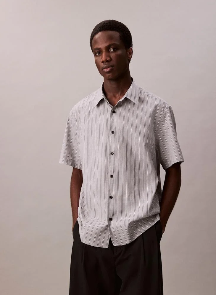 CALVIN KLEIN Textured Cotton Shirt