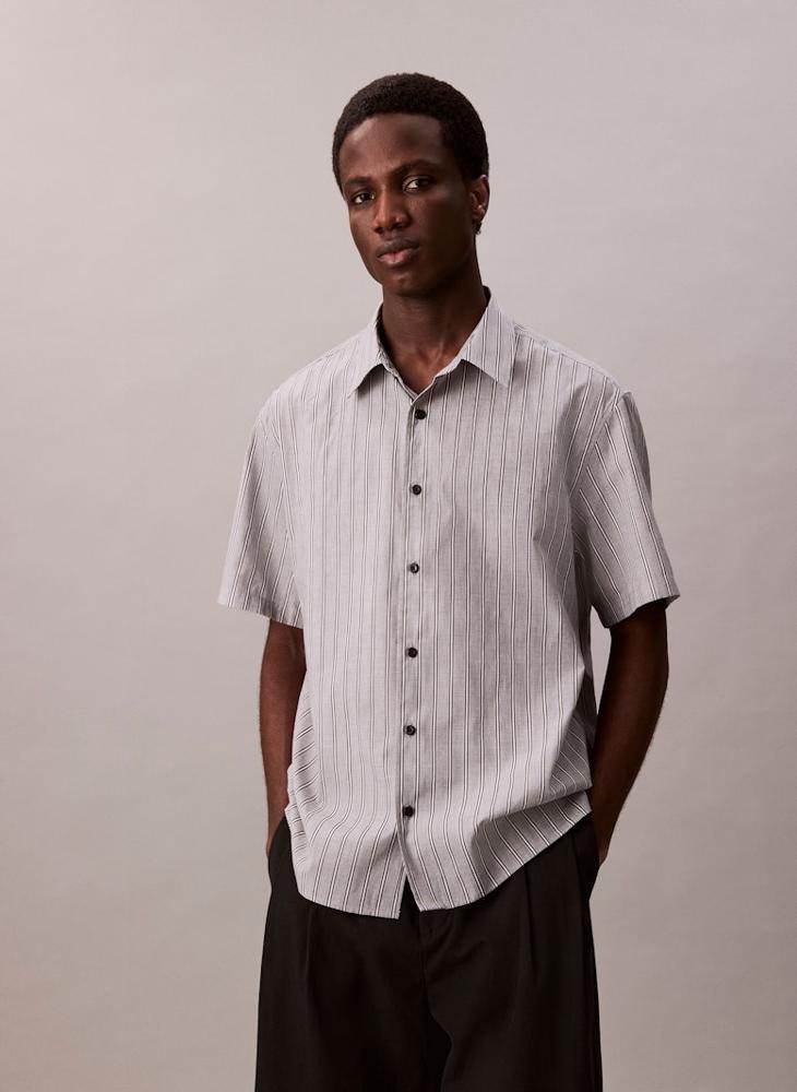 CALVIN KLEIN Textured Cotton Shirt - Image 1