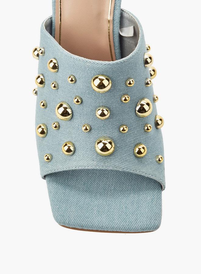 Celeste Women Studded Stiletto Heel Sandals - Image 4