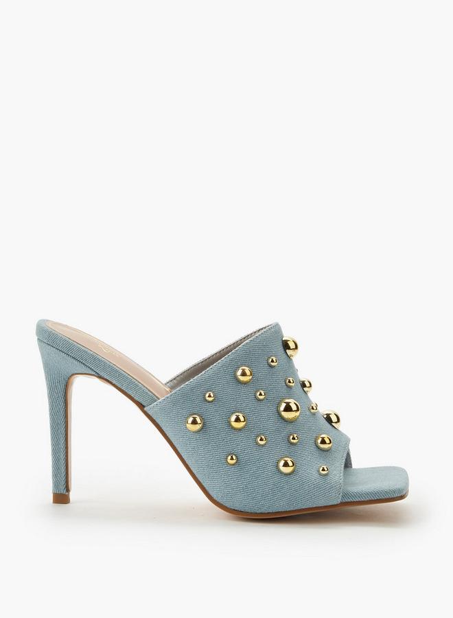 Celeste Women Studded Stiletto Heel Sandals - Image 2