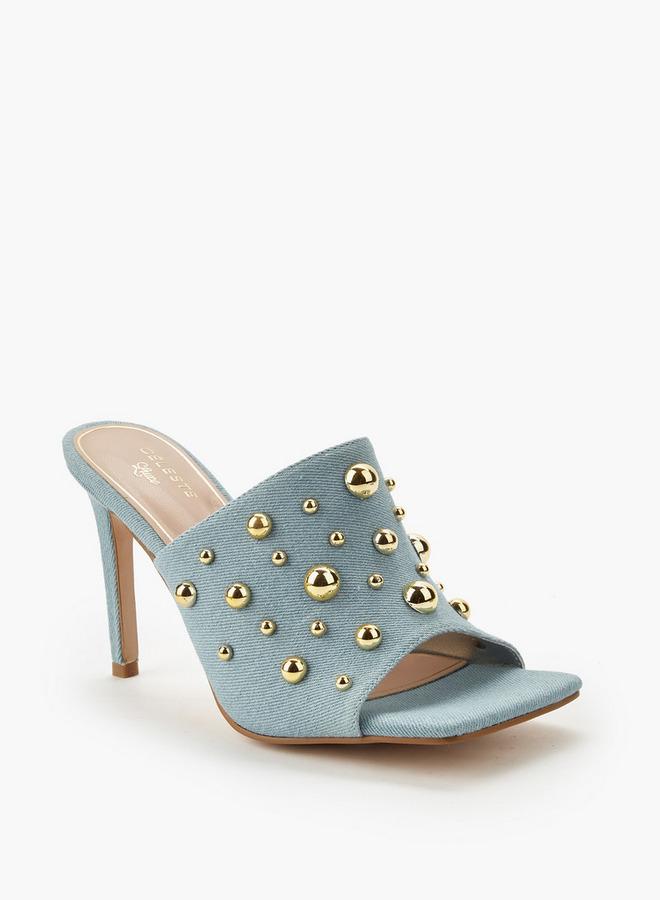 Celeste Women Studded Stiletto Heel Sandals - Image 1