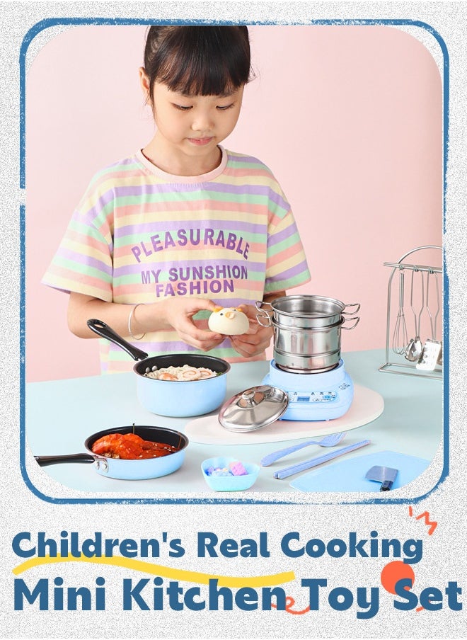 Joudiplay 22 pcs A mini kitchen set for real cooking - the complete little chef's playset for kids and babies to learn and play  - Image 4