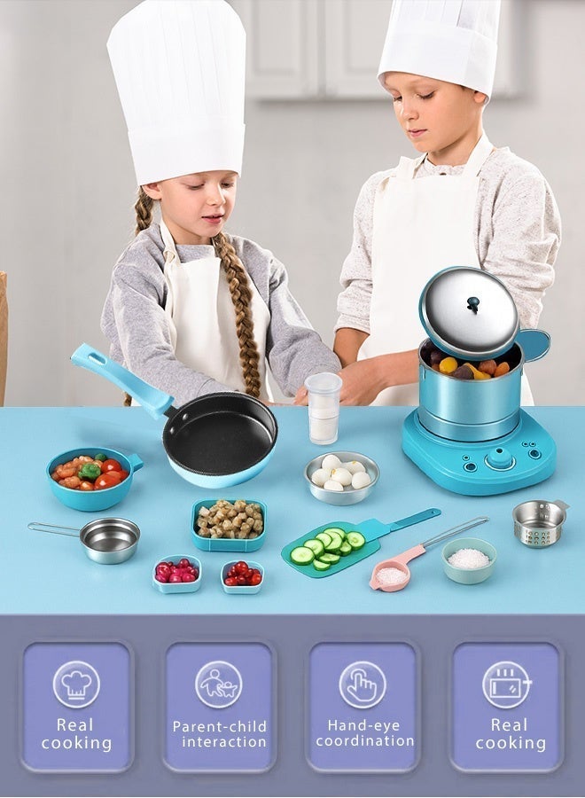 JoudiPlay 22 Pcs Real Cooking Kitchen Set for Kids - Complete Pretend Play Toy with Utensils, Ideal Gift for Girls and Boys to Learn Cooking - Image 1
