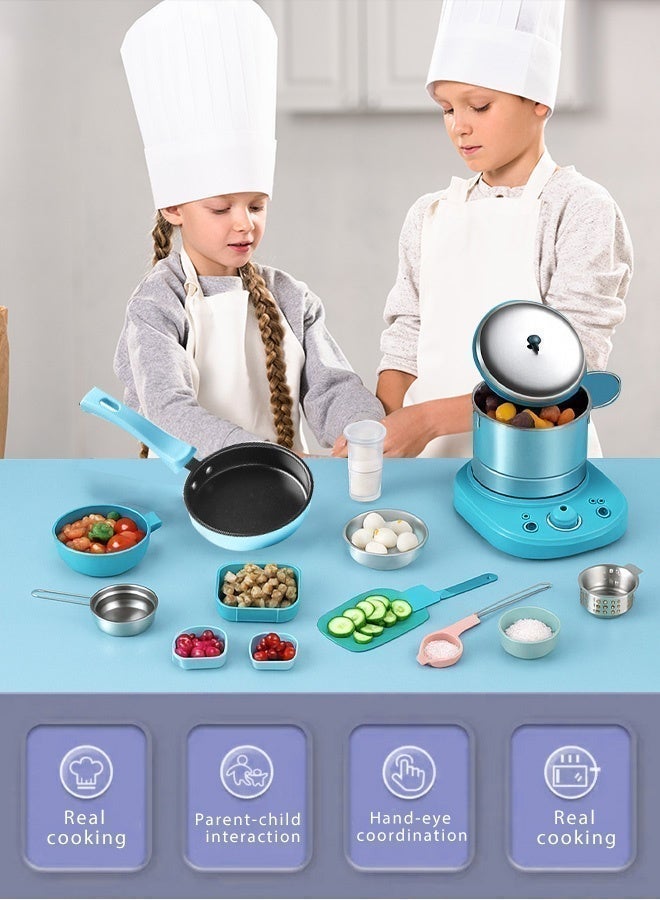 JoudiPlay 22 Pcs Real Cooking Kitchen Set for Kids - Complete Pretend Play Toy with Utensils, Ideal Gift for Girls and Boys to Learn Cooking - Image 1