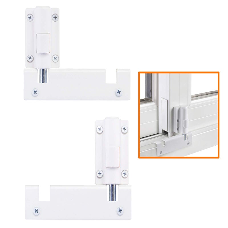 HauSun Patio Sliding Door Security Foot Lock Kick Lock  Fits On Top Rail-Childproof Patio Door Guardian-Or Bottom Rail-Foot Operated-Keep Your Family Safe And Secure (2 Set) - Image 1