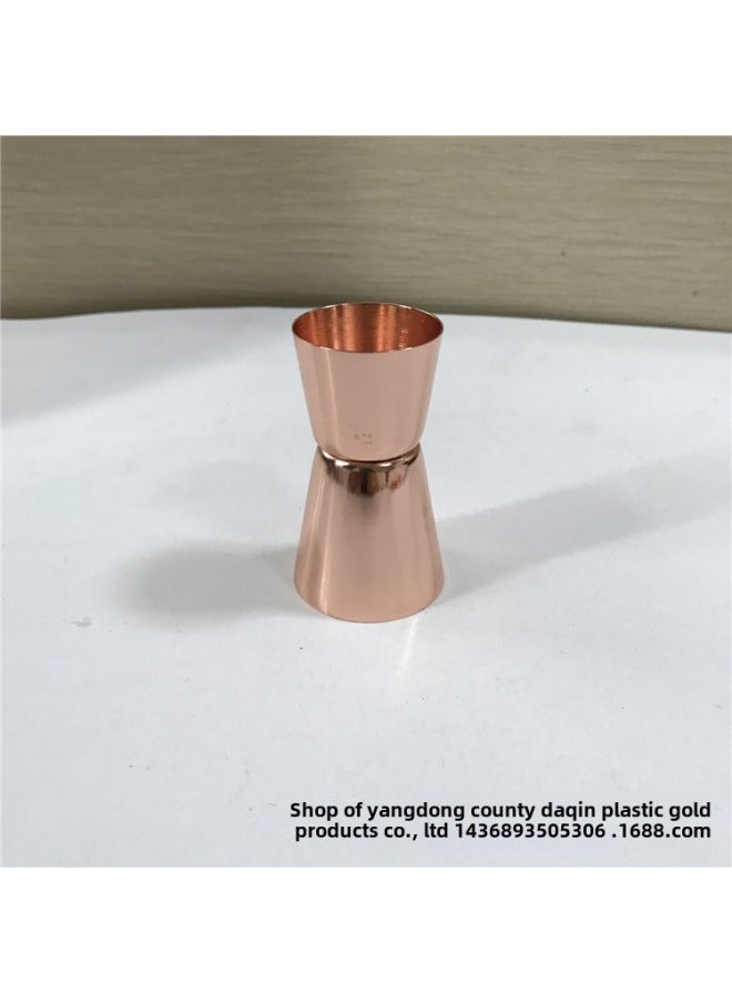 Generic - 15/30ml Stainless Steel Double Head Measuring Cup Copper Plated/Rose Gold Bar Measuring Cup-Color:Rose Gold 304-Capacity:15/30ML - Image 1