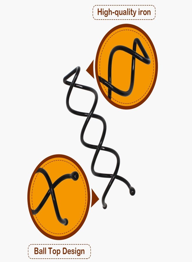 ييبسيس دبابيس شعر حلزونية من ييبسيس، عبوة من 10 دبابيس شعر ملتوية، دبابيس شعر لولبية، دبابيس دوارة، مشابك دائرية غير قابلة للخدش لتصفيف الشعر بنفسك، أسود - Image 2