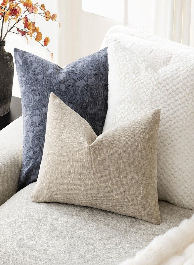 Foindtower Pack of 2 Soft Textured Chenille Throw Decorative Pillow Covers Lumbar Accent Solid Cushion Cover Cozy Neutral Farmhouse Pillow Case for Couch Sofa Bedroom Living Room 12x20 Inch, Beige - Image 5