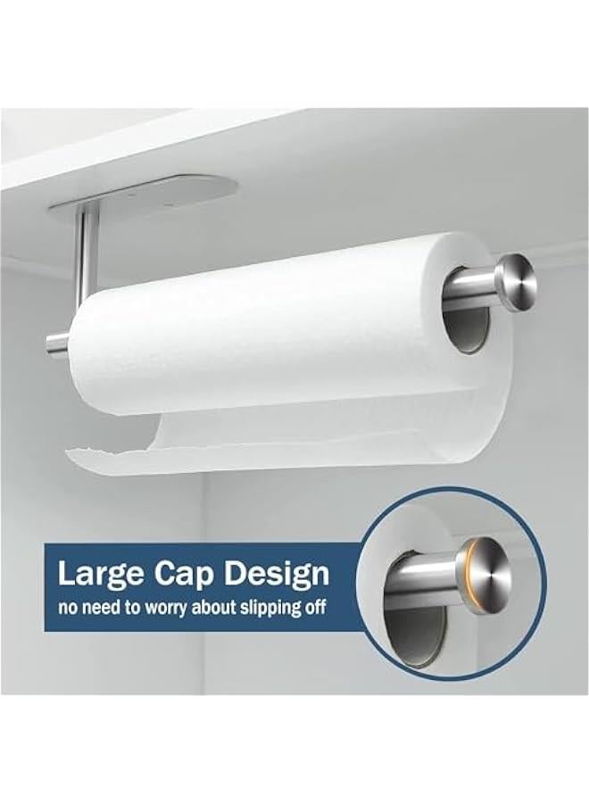 HOOKOR tissue racks under cabinets, black tissue racks under cabinets with adhesive and screws, stainless steel self-adhesive tissue strips, suitable for kitchen, pantry, sink，2pack - Image 2