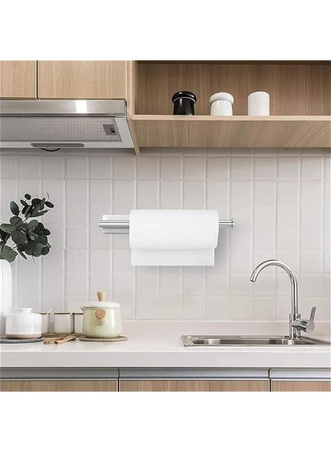 HOOKOR tissue racks under cabinets, black tissue racks under cabinets with adhesive and screws, stainless steel self-adhesive tissue strips, suitable for kitchen, pantry, sink，2pack - Image 4