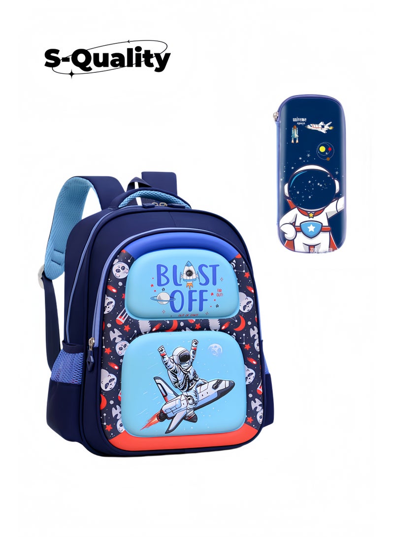 S-Quality Astronaut Kids School Set – Space Adventure Design with Pencil Case, Large Capacity Organizer for Boys & Girls - Image 1