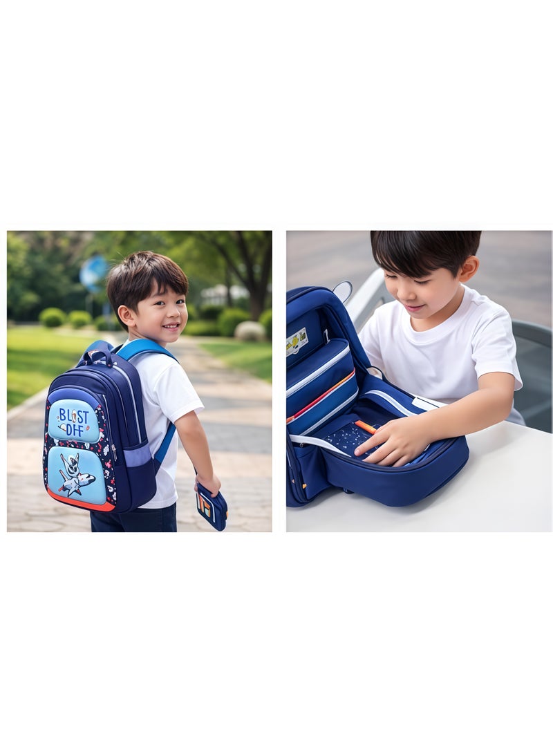 S-Quality Astronaut Kids School Set – Space Adventure Design with Pencil Case, Large Capacity Organizer for Boys & Girls - Image 3