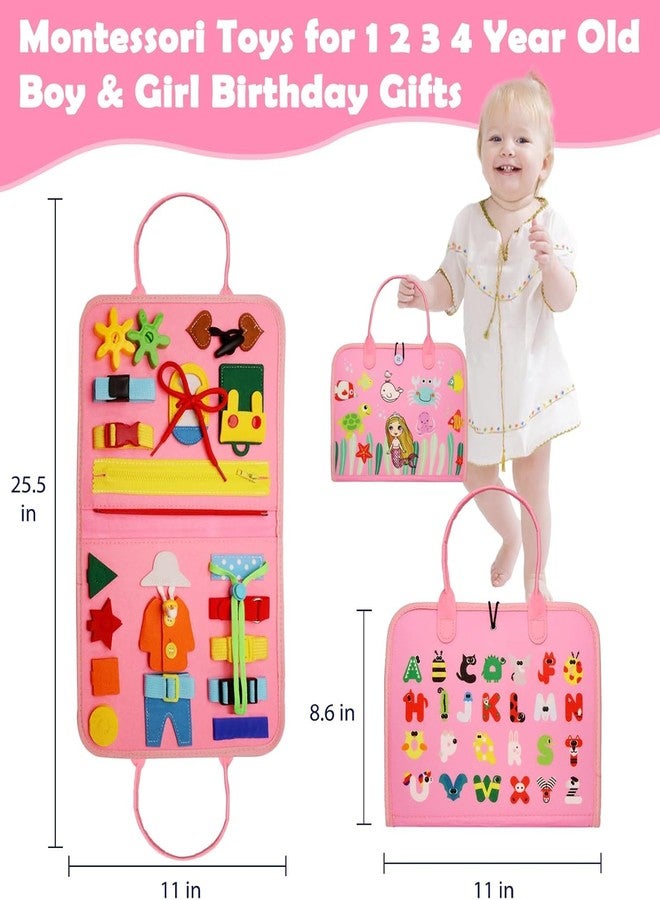 SAMVARDHAN Busy Board Montessori Toys for 1 2 3 4 Year Old, Busy Book for Toddlers 1-3 Boys Girls Birthday Gifts, Sensory Educational Activities Travel Toys for Learning Fine Motor Skills(Mermaid) - Image 2
