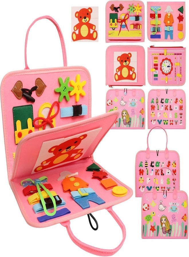 SAMVARDHAN Busy Board Montessori Toys for 1 2 3 4 Year Old, Busy Book for Toddlers 1-3 Boys Girls Birthday Gifts, Sensory Educational Activities Travel Toys for Learning Fine Motor Skills(Mermaid) - Image 1