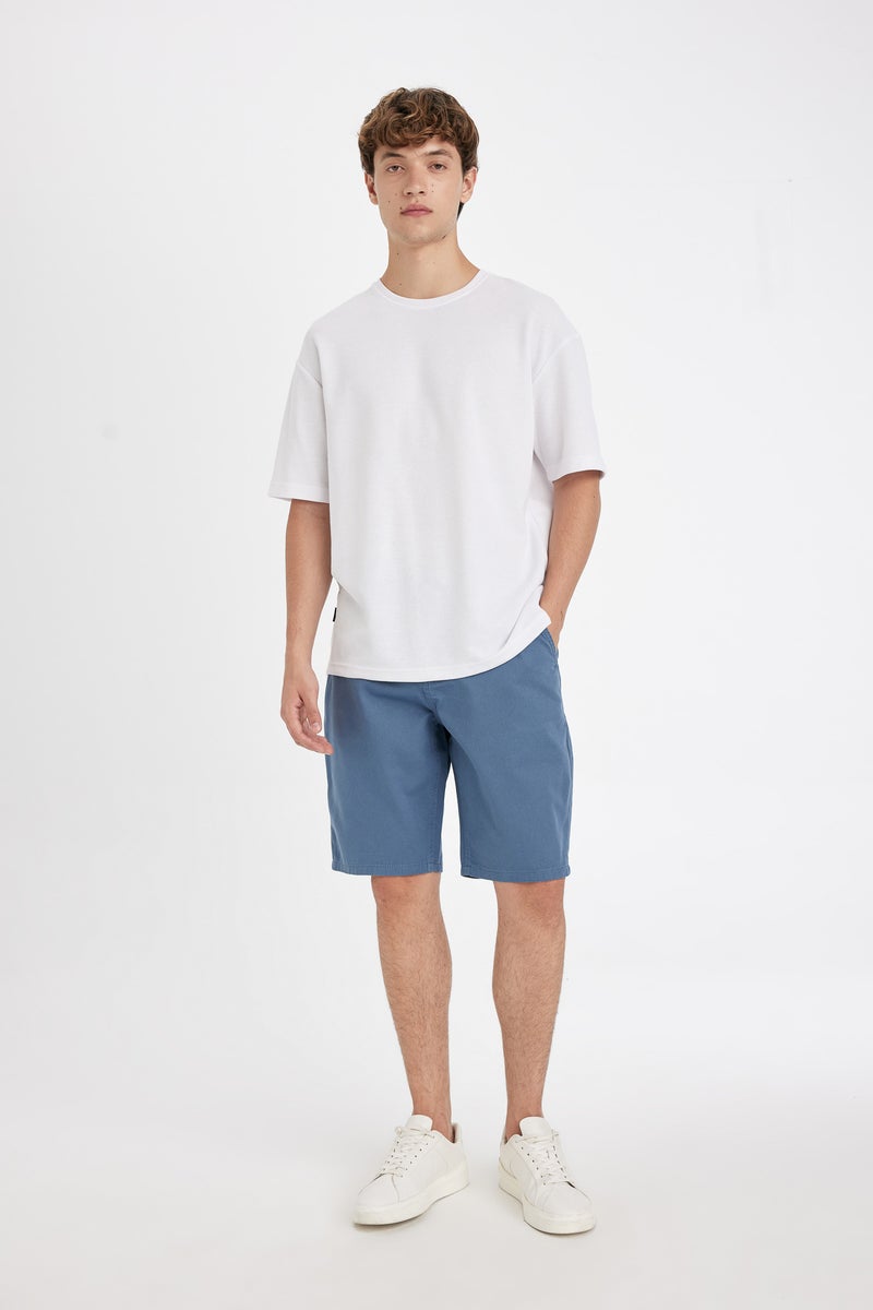 DeFacto Man Regular Fit Gabardine Regular Hem Bermuda - Image 1