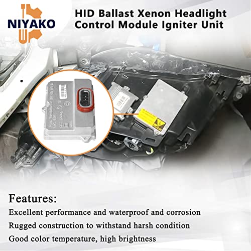 Niyako Xenon HID Ballast Headlight Control Unit Module Replacement# 𝟓𝐃𝐕𝟎𝟎𝟖𝟐𝟗𝟎𝟎𝟎 𝟓𝐃𝐕 𝟎𝟎𝟖 𝟐𝟗𝟎-𝟎𝟎 Fit 2002-2008 A6 A8 S 6 E60 E5 W164 Jaguar Land Rover Mercedes - Image 2