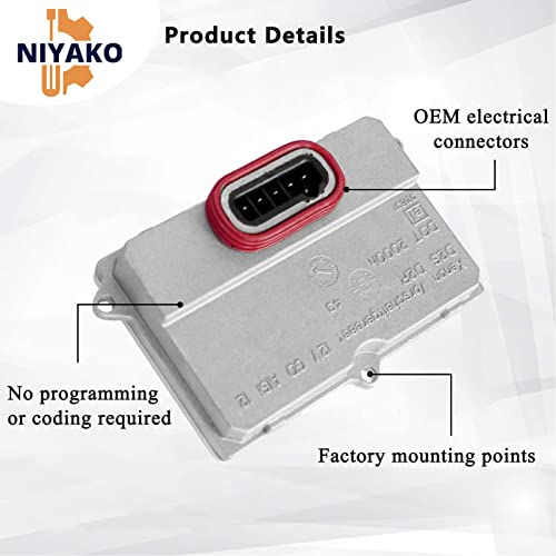 Niyako Xenon HID Ballast Headlight Control Unit Module Replacement# 𝟓𝐃𝐕𝟎𝟎𝟖𝟐𝟗𝟎𝟎𝟎 𝟓𝐃𝐕 𝟎𝟎𝟖 𝟐𝟗𝟎-𝟎𝟎 Fit 2002-2008 A6 A8 S 6 E60 E5 W164 Jaguar Land Rover Mercedes - Image 5