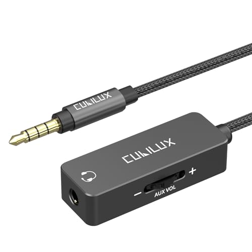 Cubilux 3.5mm TRRS Volume Attenuator Cable, 1/8-inch Headphone Extension Cord with Audio Volume Control, in-Line Volume Controller for Earphones, Speaker, 4 Feet - Image 1